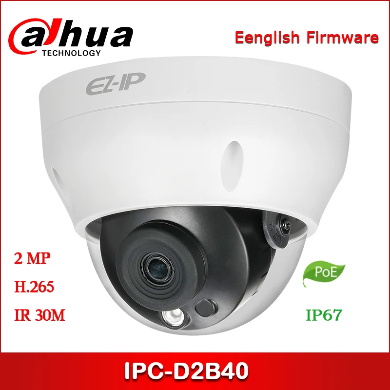 Ip-камера Dahua IPC-D2B20 2MP 2 8 мм 3 6 с фиксированным объективом IR мини-купольная сетевая