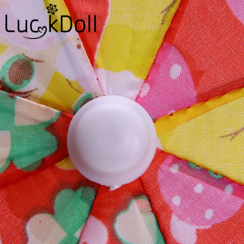 LUCKDOLL напечатанный Раффлед зонтик для 18 дюймов американская кукла аксессуары
