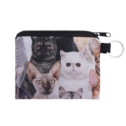 Galaxy Cat мини квадратный брендовый Кошелек для монет кошелек с животным принтом женский кошелек держатель милый маленький мешок на молнии модные женские ключи сумки - Цвет: bge40094