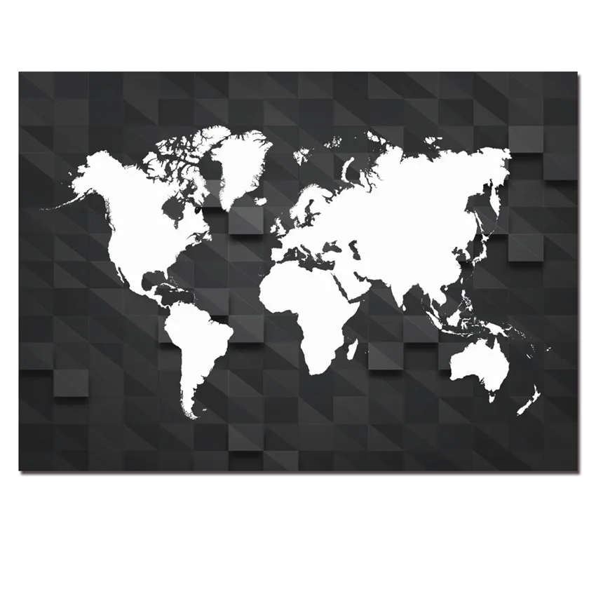 1 панель современная абстрактная карта живопись на холсте настенная куадро мира