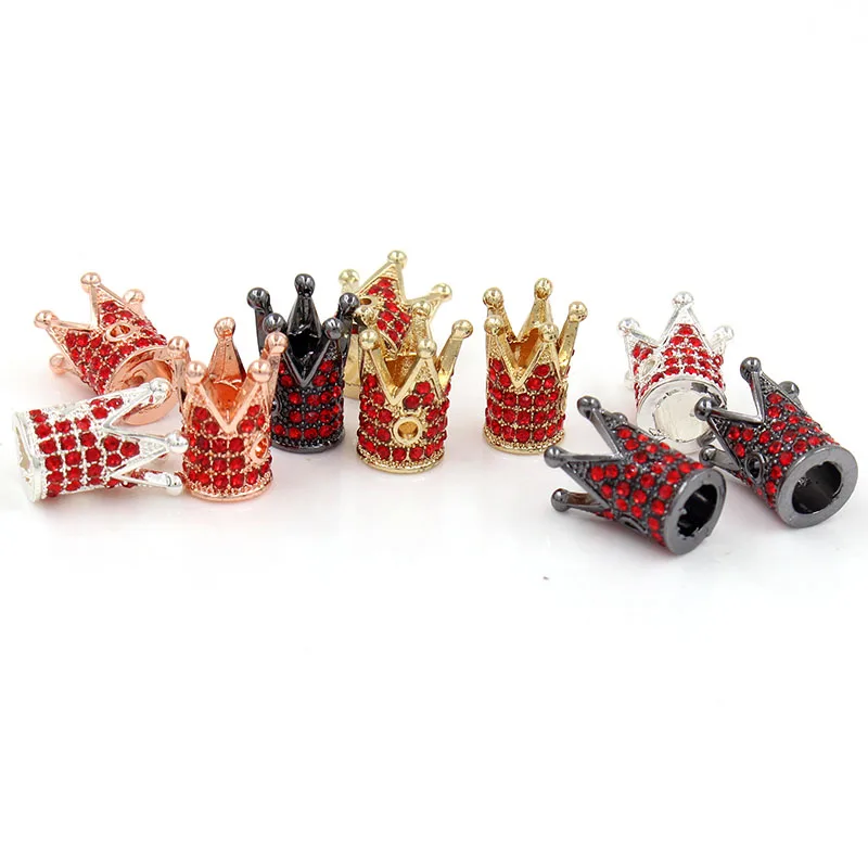 5 шт./лот Роскошные бусины разделители из красного циркония с микрозакрепкой