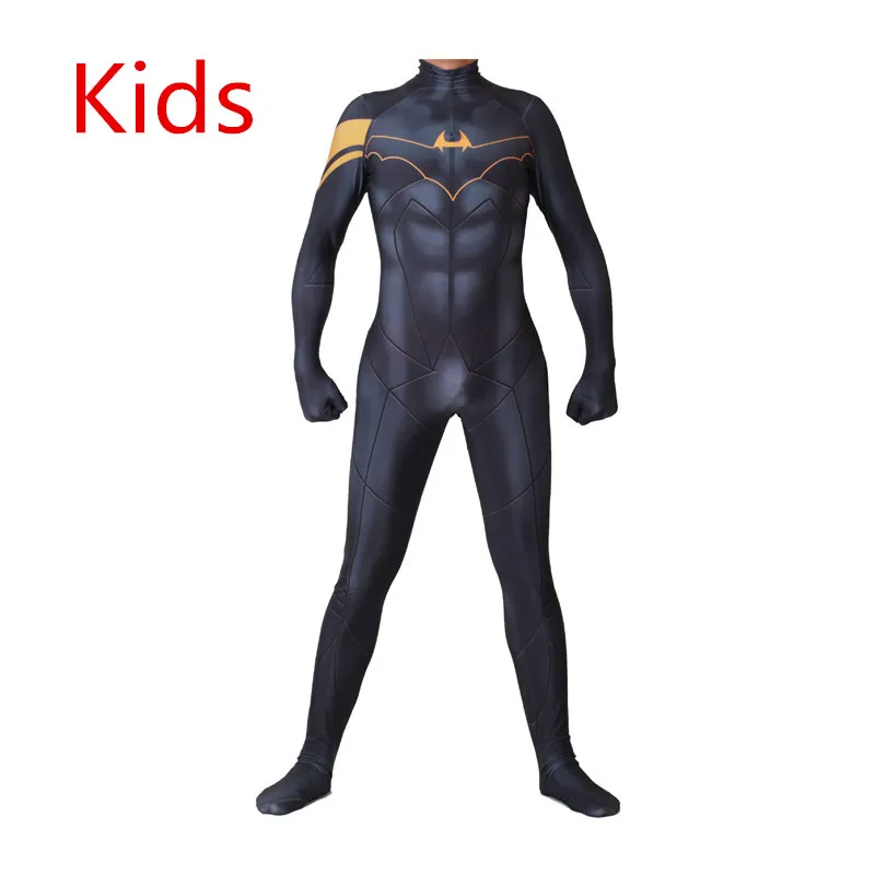 For Kids Костюм Бэтмена, Косплей Маска Костюм Темный рыцарь Брюс Уэйн зентай боди комбинезон костюм супергероя на Хэллоуин дети мужчины взрослые - Цвет: For Kids