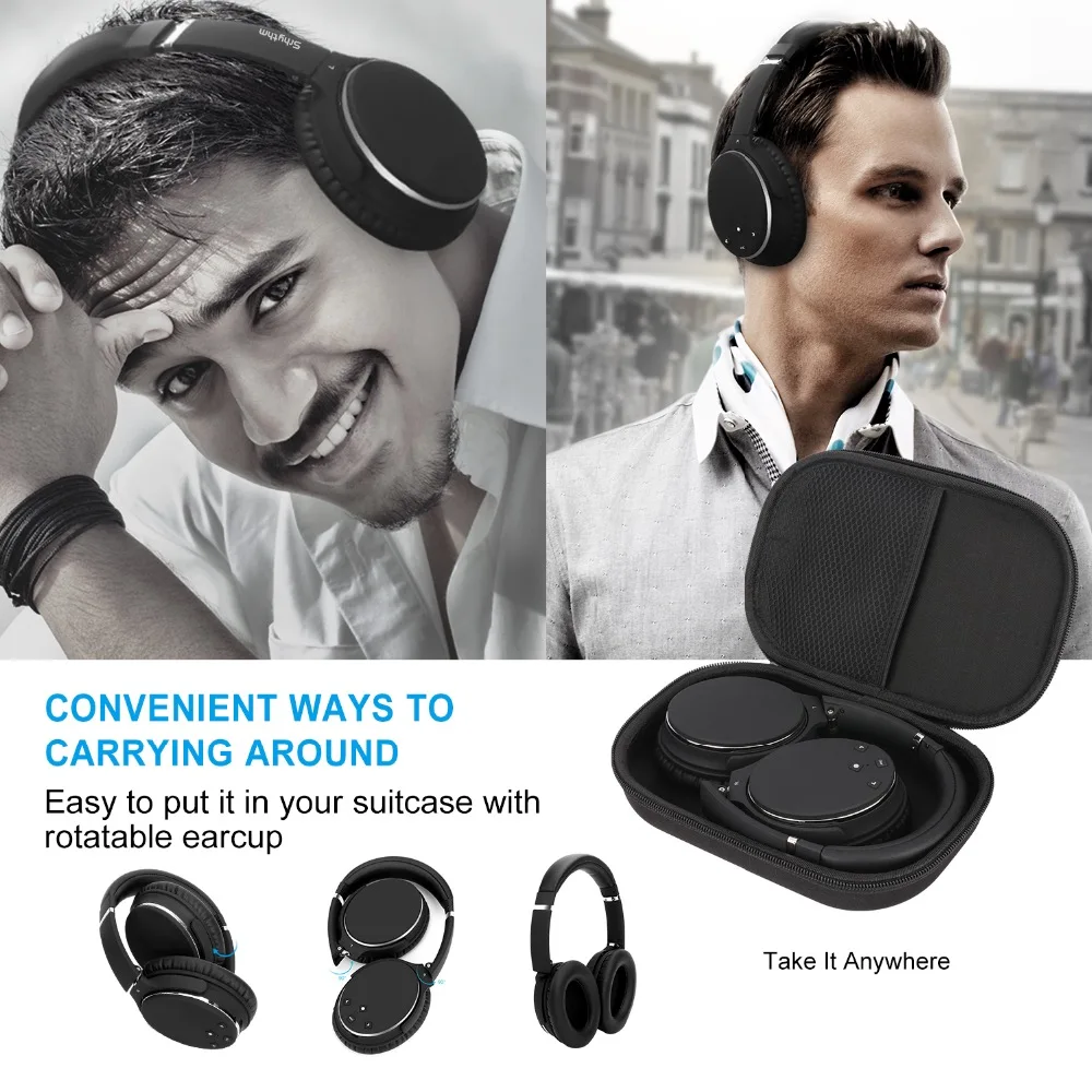 ANC Active шум шумоподавления наушники Hi Fi Bluetooth беспроводной Over Ear складной глубокий