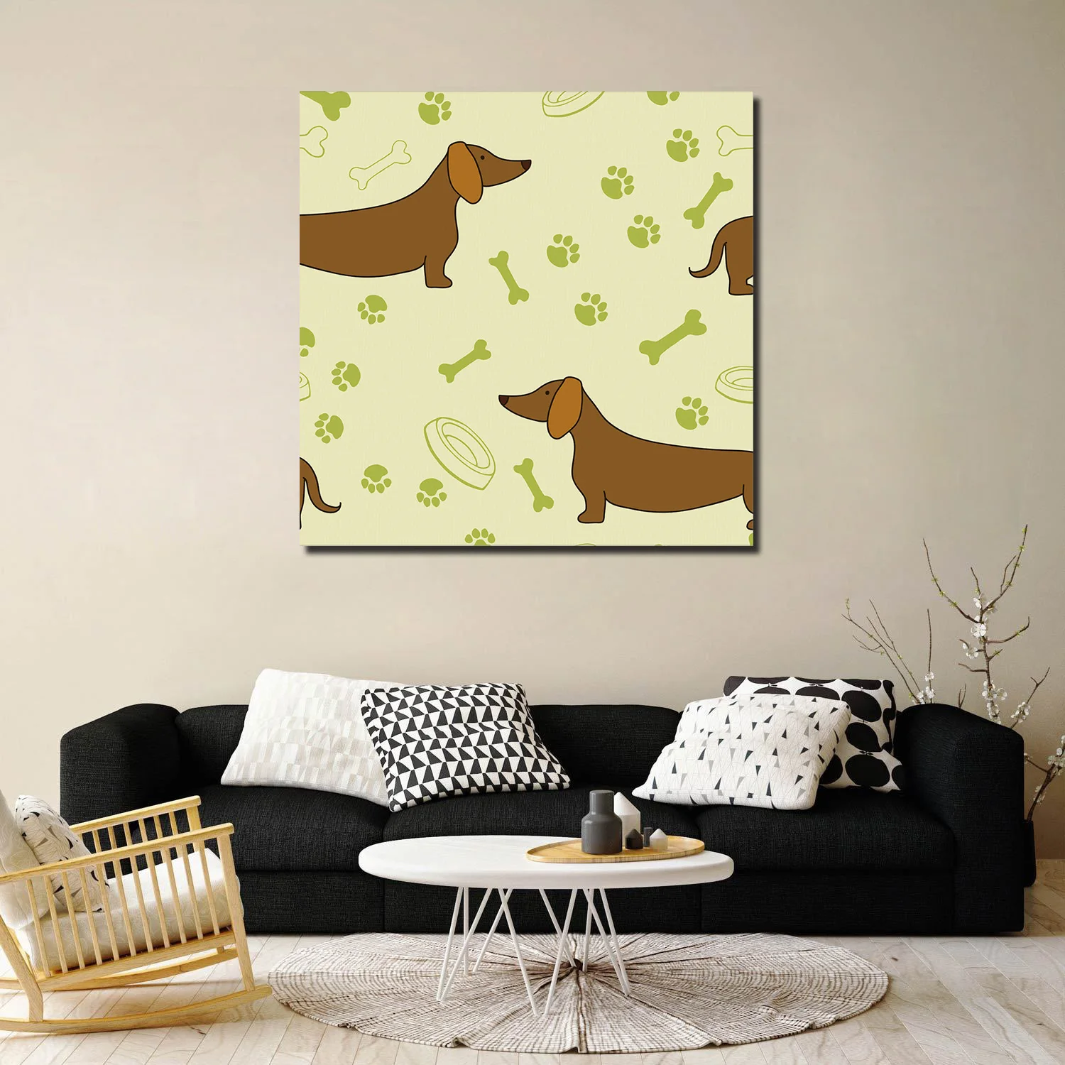 ArtStore мультфильм собака картина маслом наклейки на стену деревянная рамка
