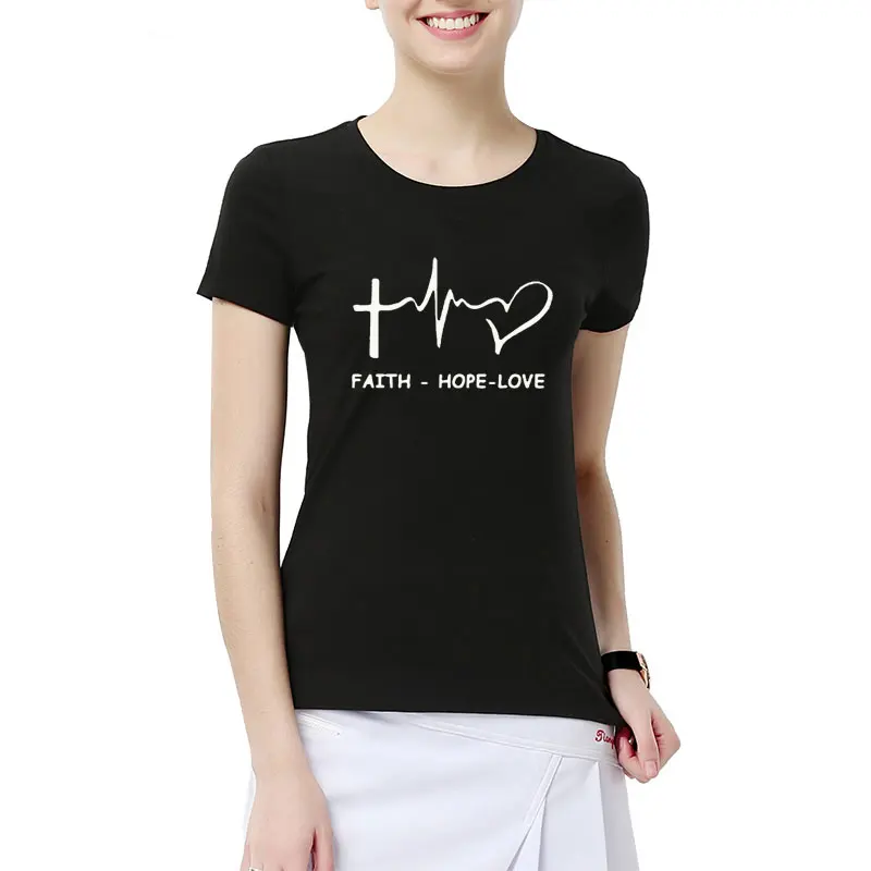 

Женская хлопковая футболка с коротким рукавом, с круглым вырезом и принтом