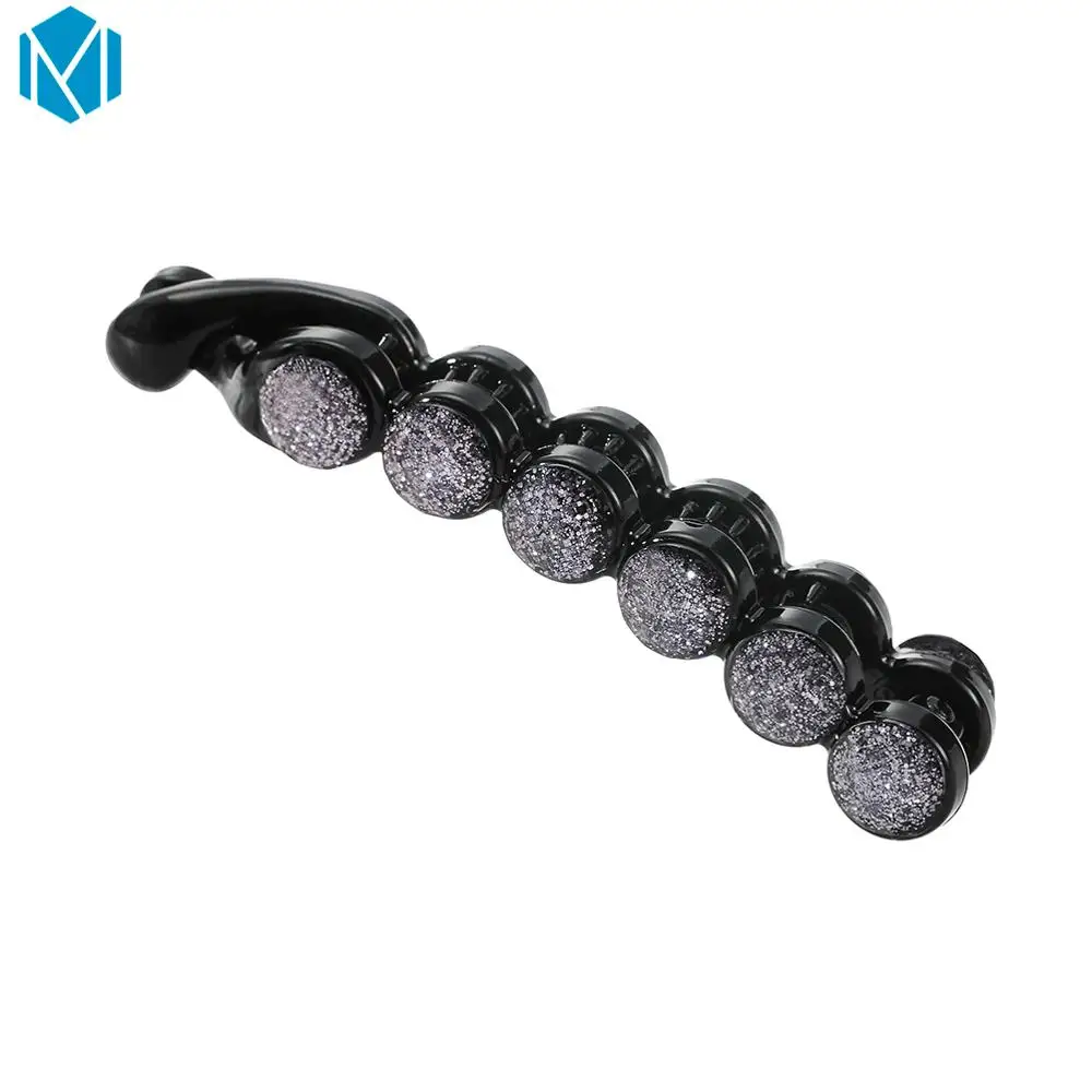 black crystal 1 шт. модные заколки для волос банан для женщин аксессуары украшения для волос конский хвост держатели жемчуг заколка для волос - Цвет: black crystal