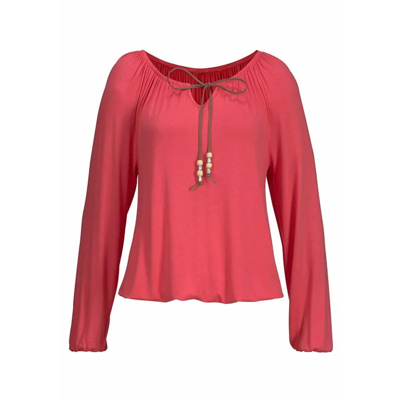 2018 Осенняя Дамская Повседневная футболка с длинным рукавом Элегантная Шифоновая