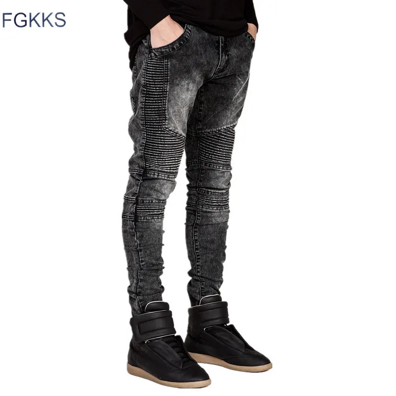 

FGKKS New Men Jeans Mens Fashion Brand High Street Hip Hop Skinny Jeans For Men Comfortable Casual Jeans Male