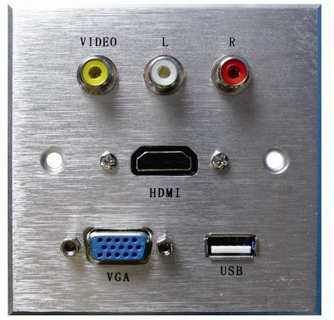 2019 HDMI 3RCA VGA композитный разъем для аудио видео стены лицевой панели Панель выход 50