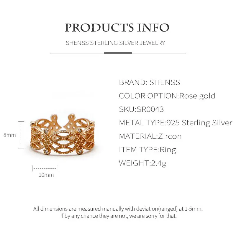 Elegant Quality 925 Rings Fashion Personality Flower-Shaped Openwor Sterling Silver Ring for Women 18K Gold | Украшения и