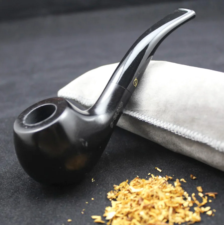 

16 Tools Handmade Natural Ebony Wood Smoke Tobacco Smoking Pipe Set Black Wooden Pipe + Pouch + Holder+ 10X 9mm Pipe Filter 364y