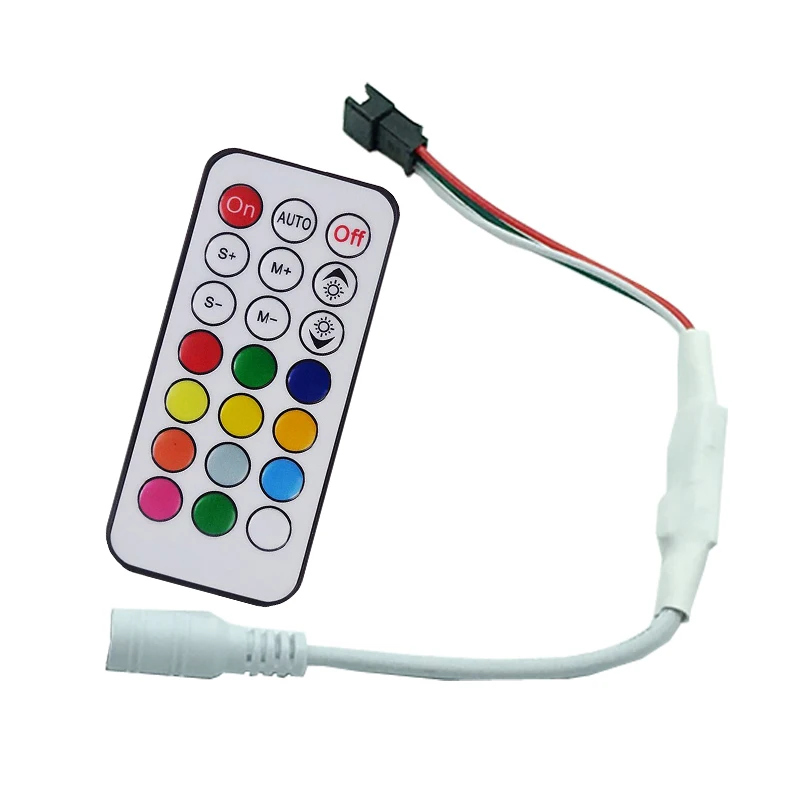 DC 5 В 1 м до USB подключен полосы 5050 60leds/m WS2812B RGB 21Key RF контроллер ТВ