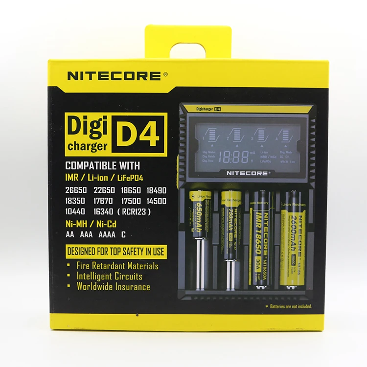 Зарядное устройство NITECORE D4 Digi зарядное с ЖК дисплеем для литий ионных