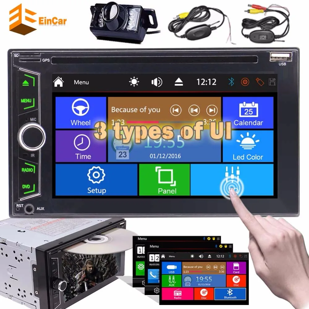 Резервная камера + автомобильный стерео Bluetooth 2 Din Радио мультимедийный плеер