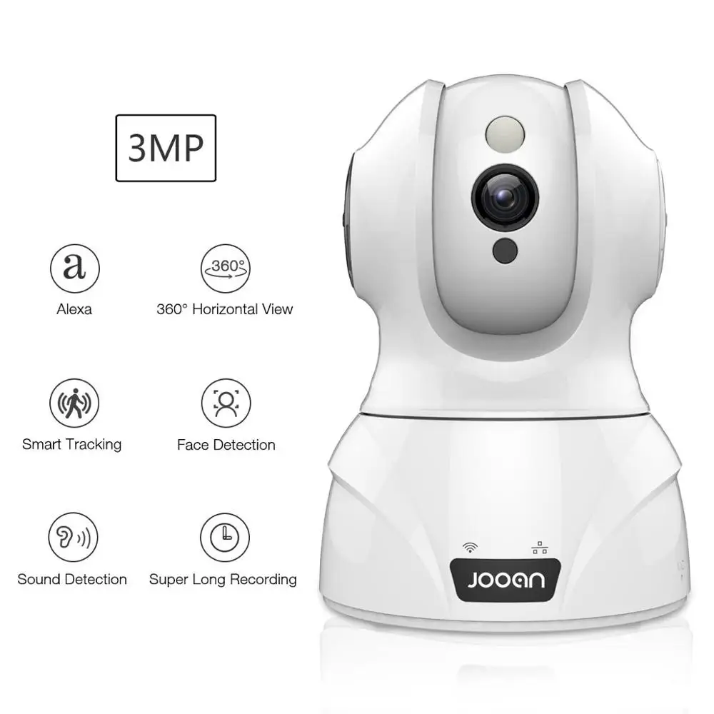 JOOAN, 3MP, WiFi, IP камера безопасности, беспроводная камера безопасности, система домашнего монитора с двусторонним аудио детектором движения, ночное видение