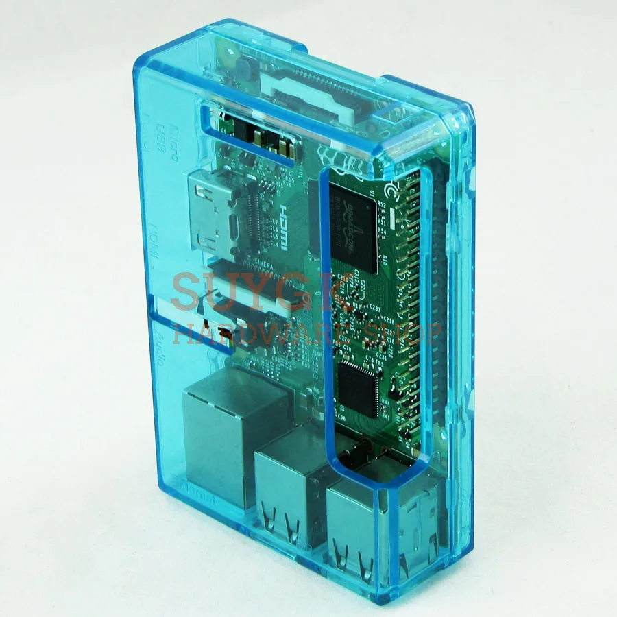 Raspberry PI 3 Model B + plus прозрачный синий чехол Корпус коробка для 2 PI3 Модель