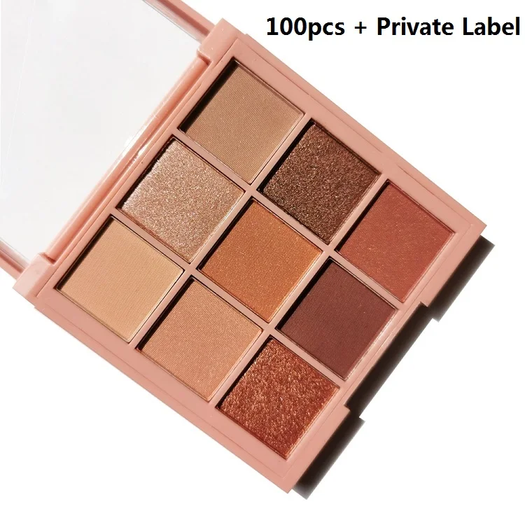 100pcs Private Label 9 цветов, палитра теней для век, индивидуальная метка, поставщик, стойкий, высокий пигмент, макияж, косметика, набор, мерцающий и матовый блеск - Цвет: 100pcs Private Label