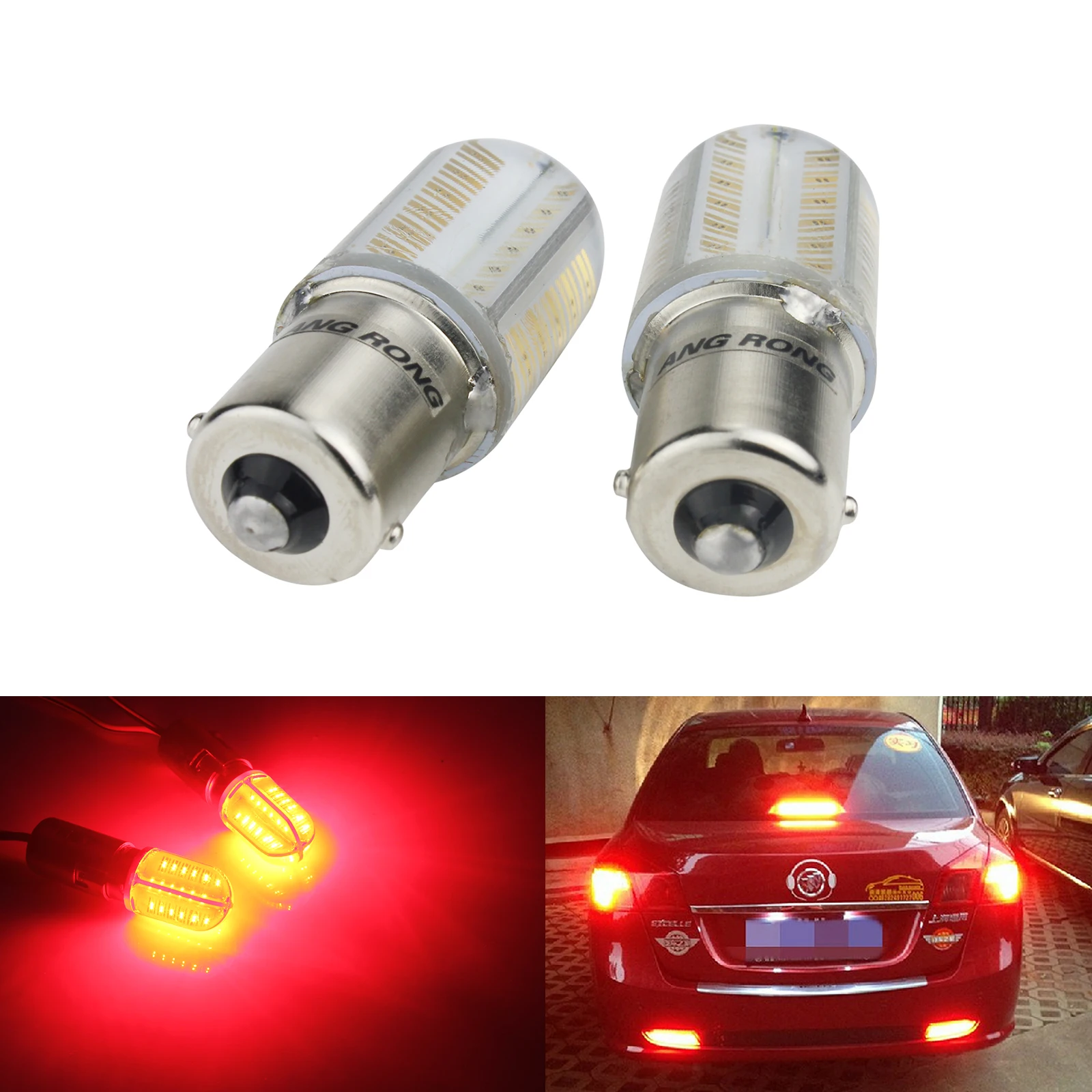 ANGRONG 2x Red 1156 BA15S 382 P21W 8 COB светодиодный задний противотуманный фонарь стояночный