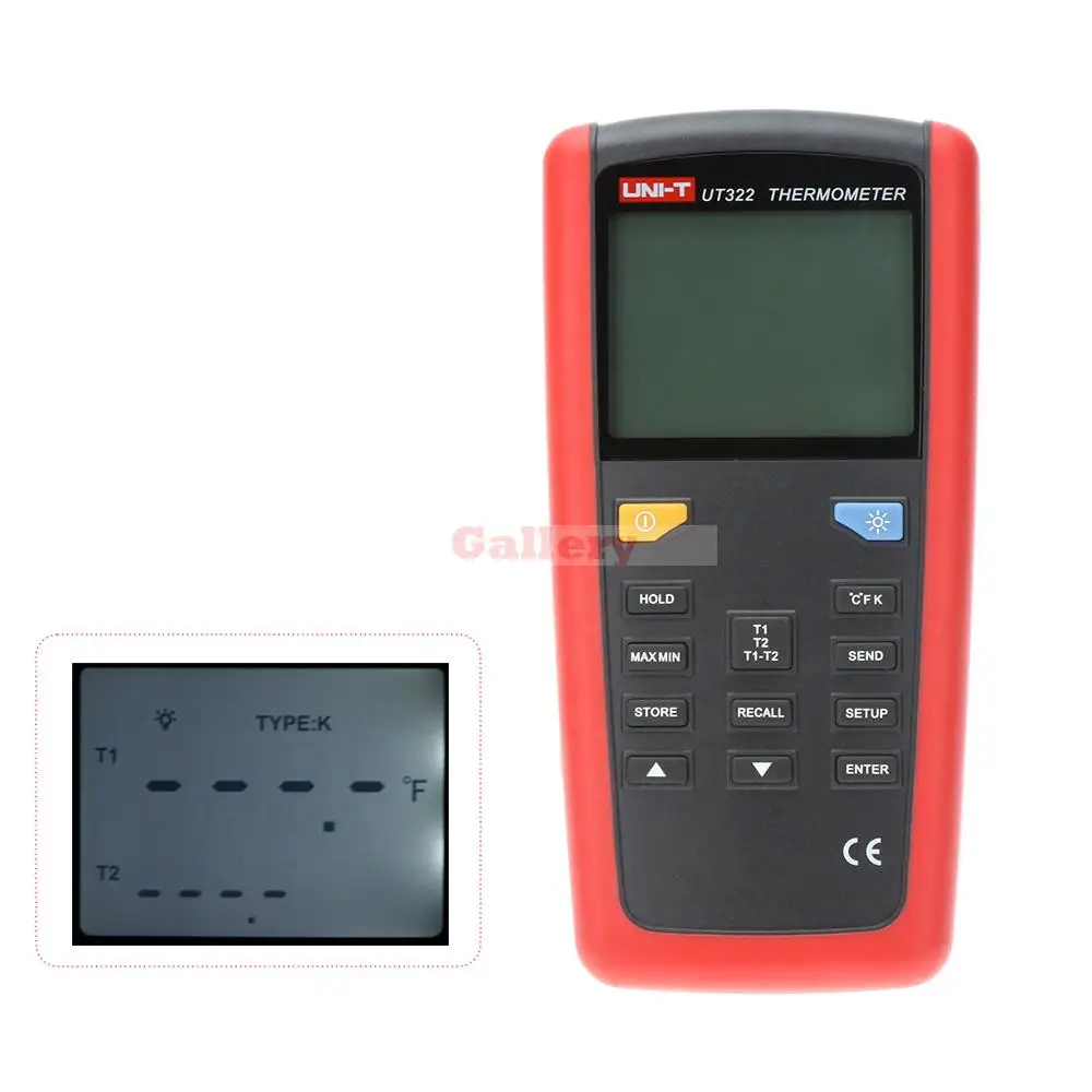 Uni T Ut322 Цифровой Термометр с C F K Выбора дата Регистрации И Подсветка Жк Дисплея