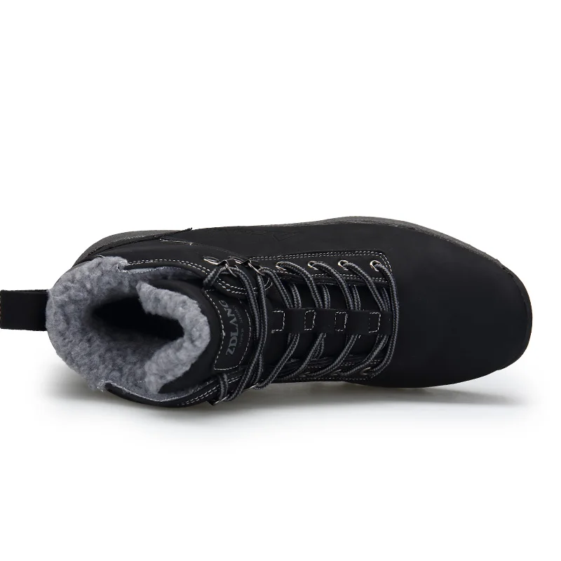 Угпупер мужские зимние ботинки удобные теплые плюшевые черные осенние ботильоны