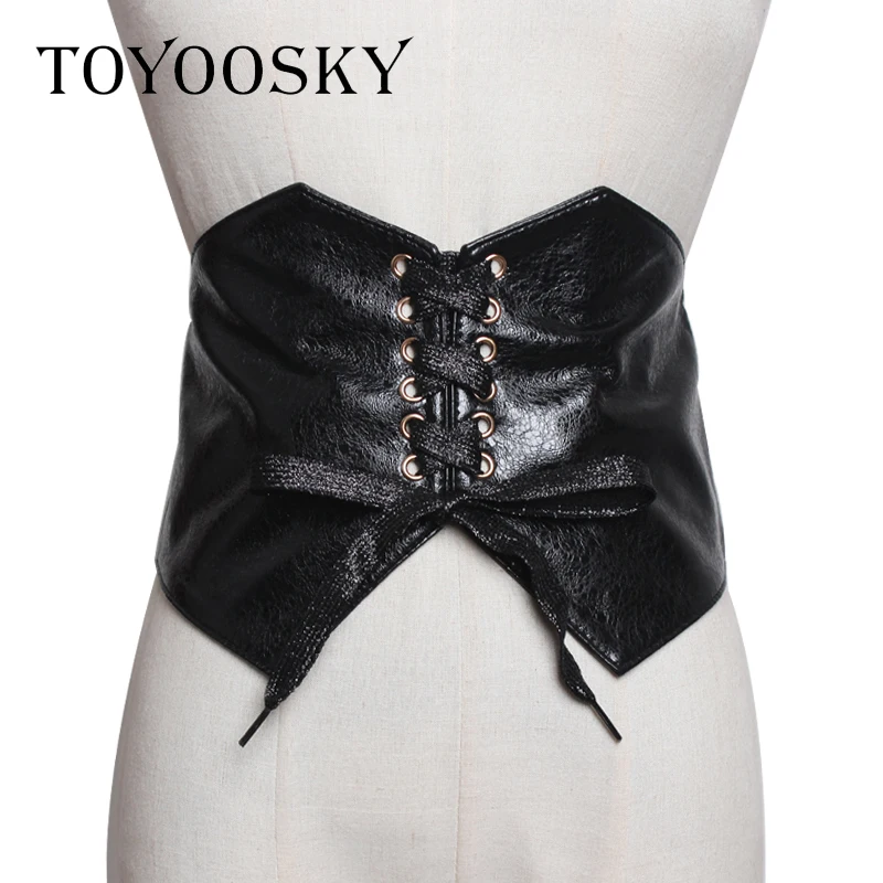 

Punk Women Belt for Dress Blouse PU Leather Super Wide Waist Silver Strap Skinny High Quality Belt for Female cinto TOYOOSKY