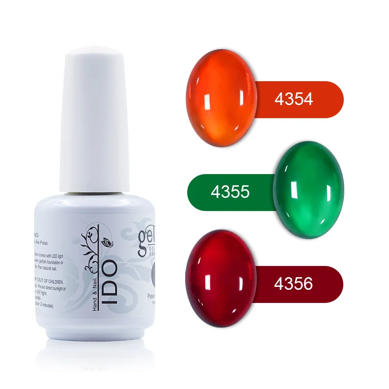 4354 4355 4356 3 Pcs Lot Gel Nail Polish IDO white bottle UV/LED Soak off Long Lasting polish 15ML amber glass Series colorful gel Nails Tools - Цвет: 4354 4355 4356