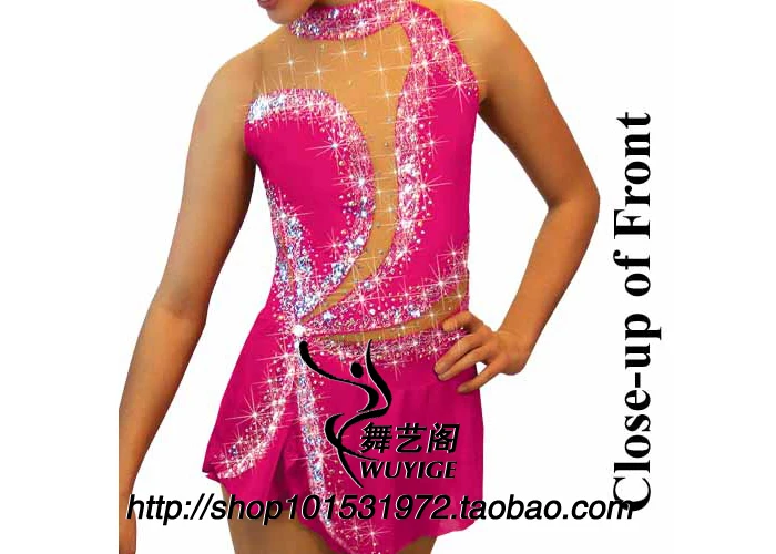 ice skating dress competition girls free shipping figure pink for H882 |