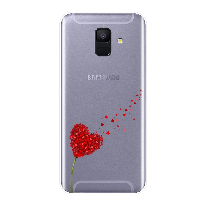 Задняя крышка для Samsung Galaxy A3 A5 2016 2017 A6 A7 A8 2018 мягкий силиконовый чехол с сердцем Plus