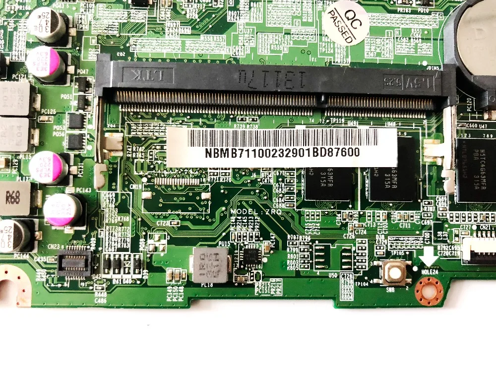 Оригинальный Для ACER V5 573P Материнская плата ноутбука I7 4500U 4 Гб DAZRQMB18F0 NBMB711002