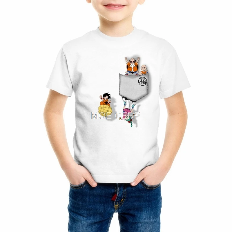 Для детей, на лето Dragon Ball Z мальчиков/девочек Slim Fit Косплэй 3D футболки Dragon Ball футболка Повседневное Детские футболки Z17-7