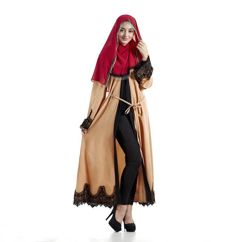 Кружевной кардиган новинка мусульманская верхняя одежда в арабском стиле