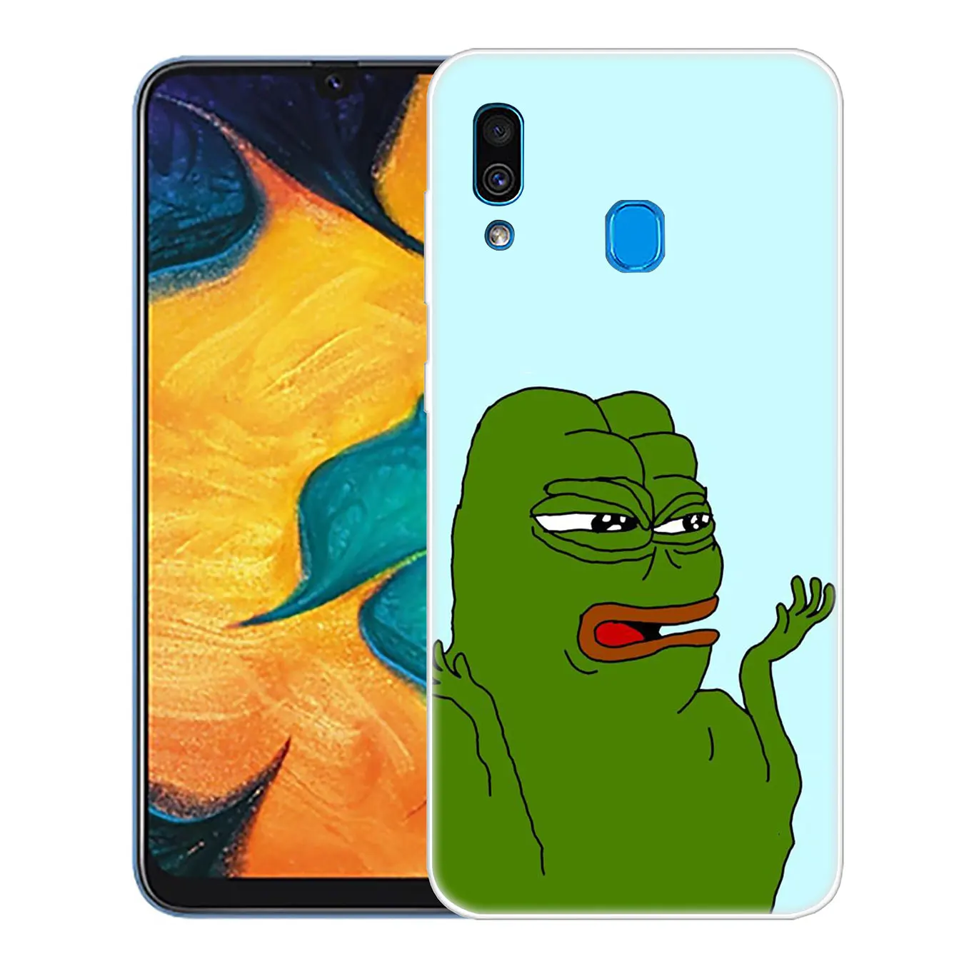 Твердый прозрачный чехол для телефона Lavaza the Frog meme pepe Samsung Galaxy A70 A60 A50 A40 A30 A20 A10 M10 M20