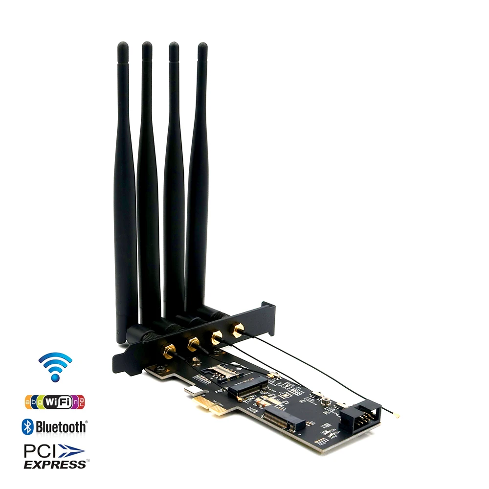 Адаптер Wi Fi для ПК NGFF M.2 ключ B и A к PCIe X1 сетевая карта со слотом SIM карты 5 дБи