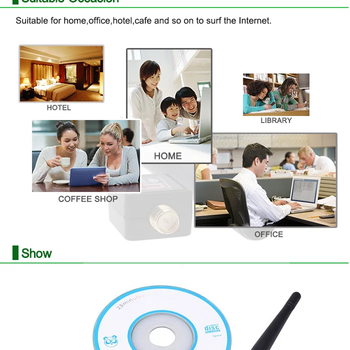 Мини беспроводной Wifi адаптер 150 Мбит/с USB Wifi приемник 5 дБ внешняя сетевая карта высокоскоростной адаптер со съемной антенной