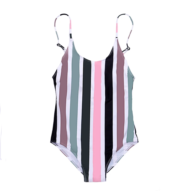 Megartico backless swimwear ladies 2018 striped swimsuit woman one piece sexy bodysuit bandage beach maillot de bain femme | Спорт и