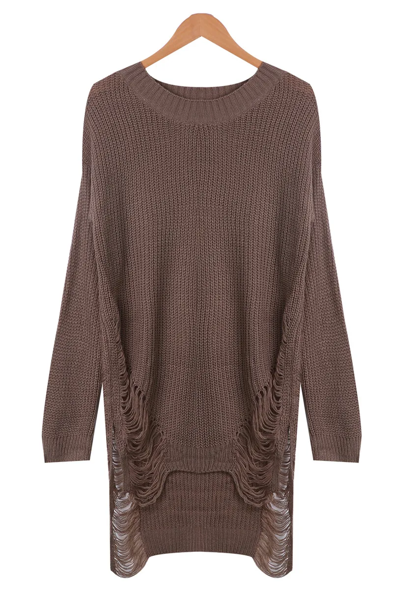 Женский свитер с длинным рукавом повседневный вязаный джемпер длинный весна |