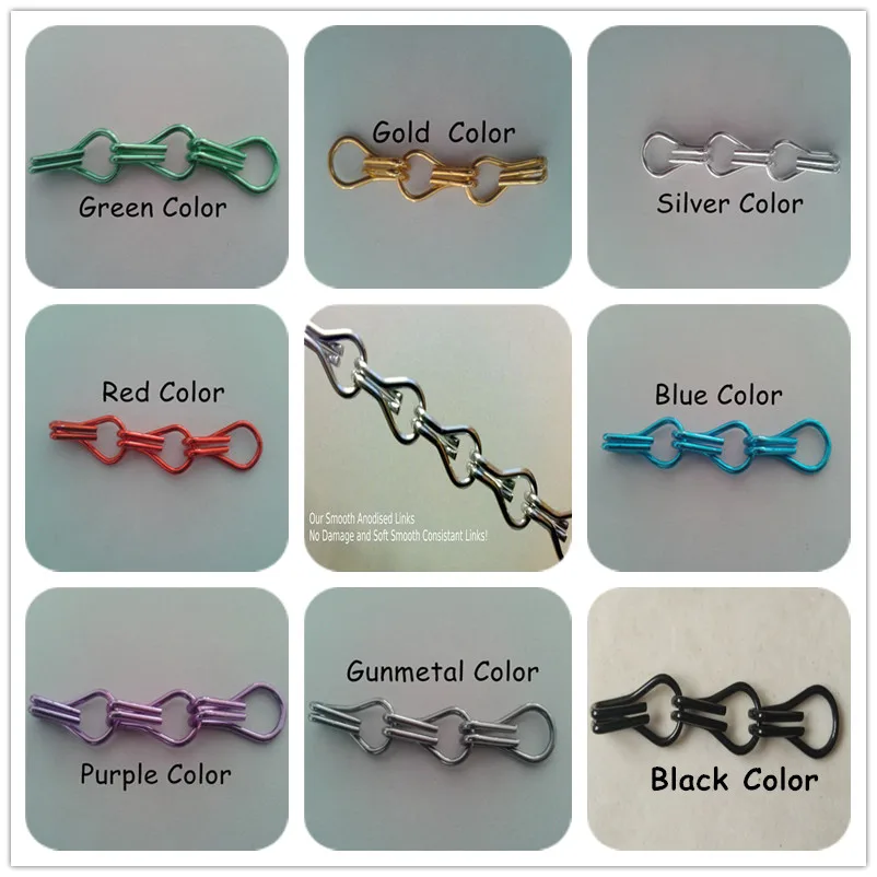 Анодированная обработка поверхности двойные крючки алюминиевая цепь