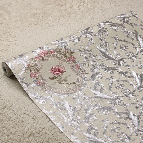 Новинка роскошные золотые 3D розы настенные бумажные рельефные фрески фоновые