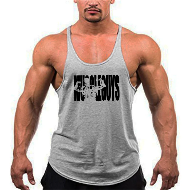 Muscleguys/брендовая одежда для фитнеса и бодибилдинга, майка для мужчин, Спортивная майка Стрингер, хлопковая майка без рукавов, мужская майка для тренировок