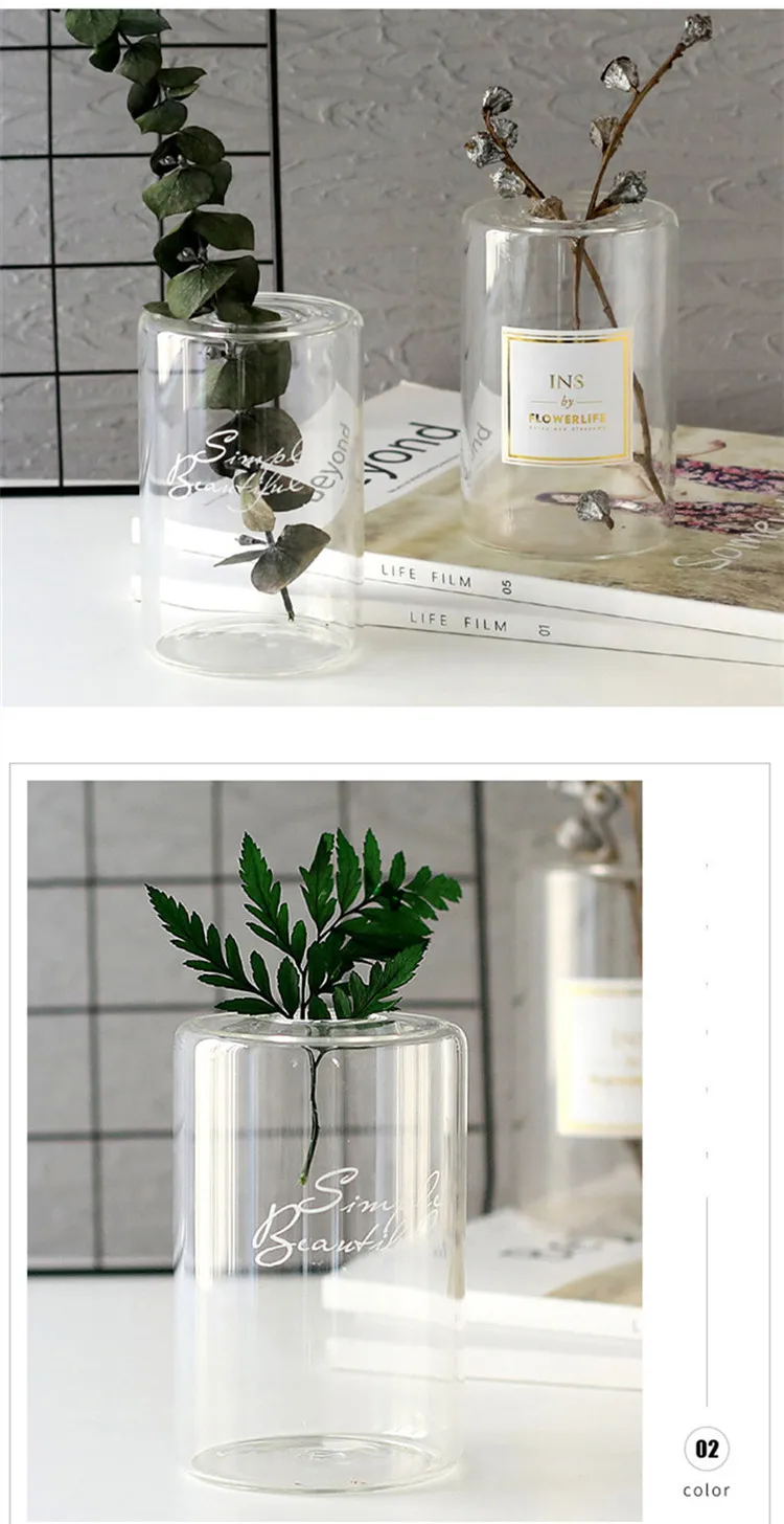 Европейский прозрачный Стекло вазы прозрачная, Настольная Стекло Ваза Бутылка гидропоники контейнерный горшок цветочный свадебный Декор для дома