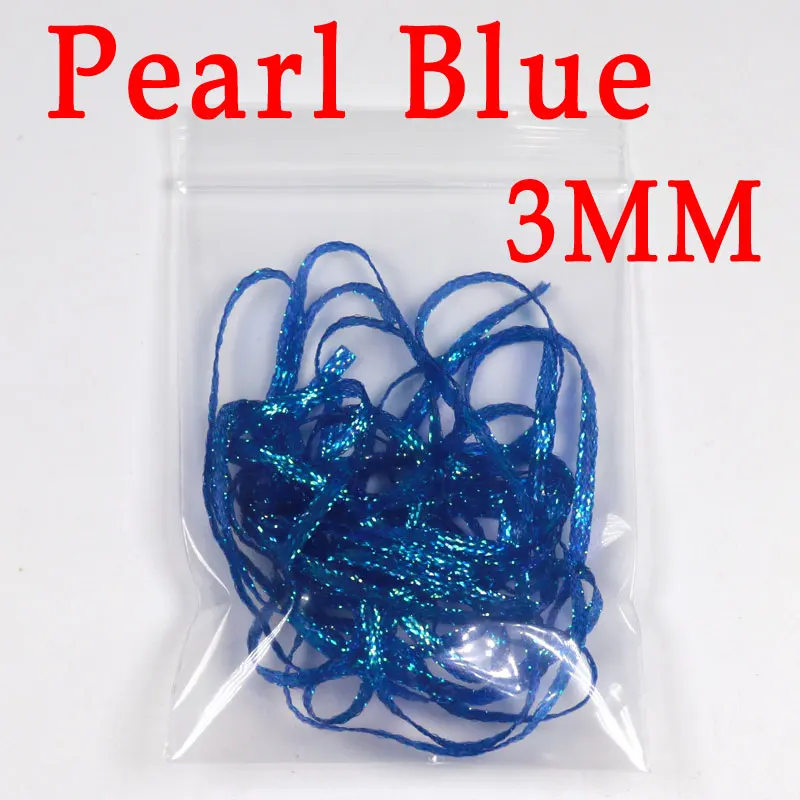 Pearl BLUE 3 мм 2 ярдов/мешок морской мухобойка материал UV Flur ocent плоская Алмазная оплетка для Emergers Nymph креветки Скад стример щука - Цвет: Pearl BLUE