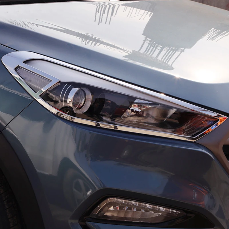 2 шт. хромированные накладки на переднюю фару Hyundai Tucson 2016 2017 | Автомобили и