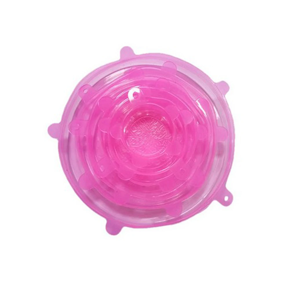 6pcs Pink Dropshippin 6 шт./компл. силиконовые стрейч сохранить горшок крышка чаши для холодильник микроволновая печь Еда Saver многоразовые контейнеры крышка - Цвет: 6pcs Pink