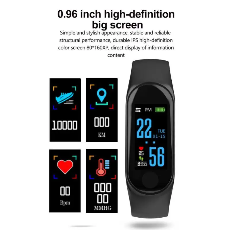 

Heart Rate Monitor Blood Pressure Band Replaceable Strap Fitness Tracker Smart Wristband Outdoor fitness equipment