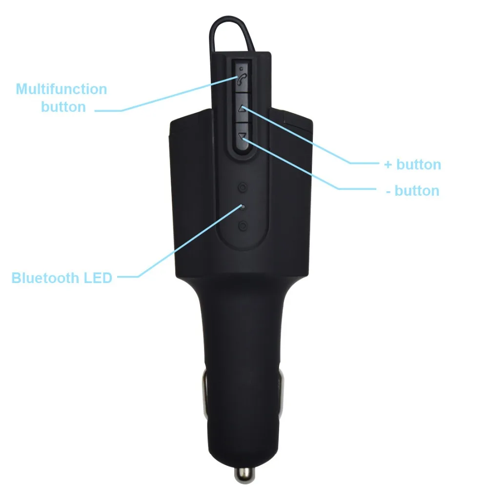 2 В 1 Комплект Гарнитура Handsfree Автомобильного прикуривателя и Bluetooth наушники с