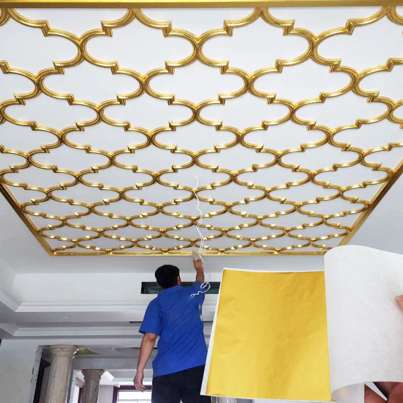 100 шт Тайвань блестящий имитация золотого листа позолота цвет как 24k золото