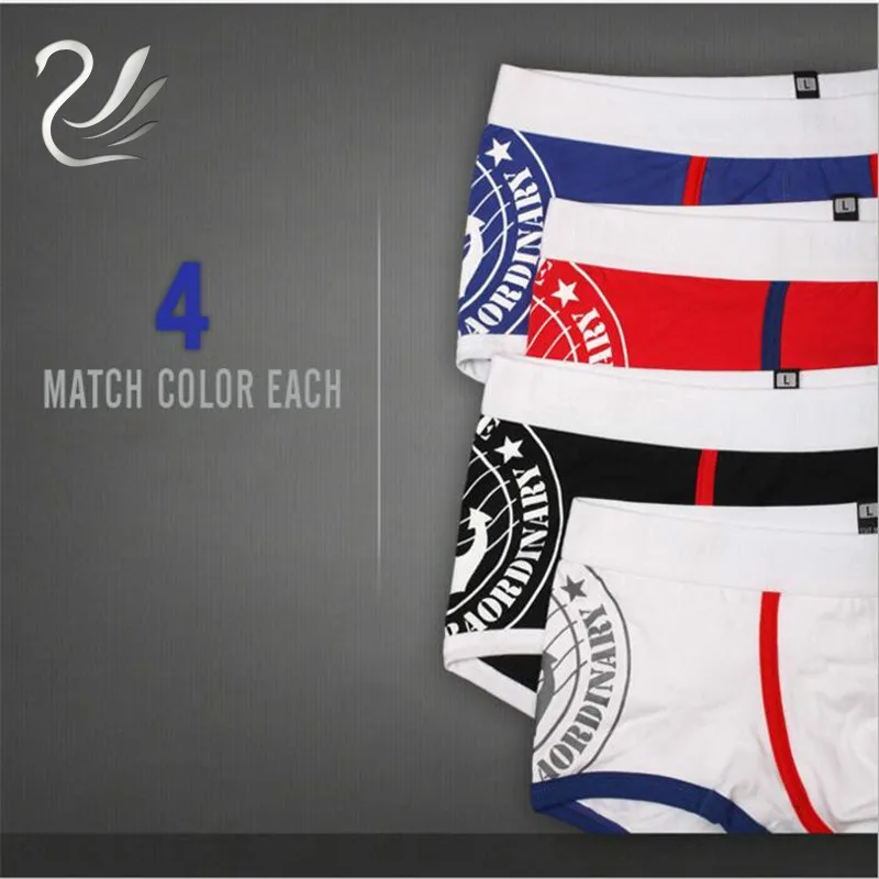 Трусы-боксеры мужские 4 шт. хлопковые удобные дышащие трусы пикантное нижнее