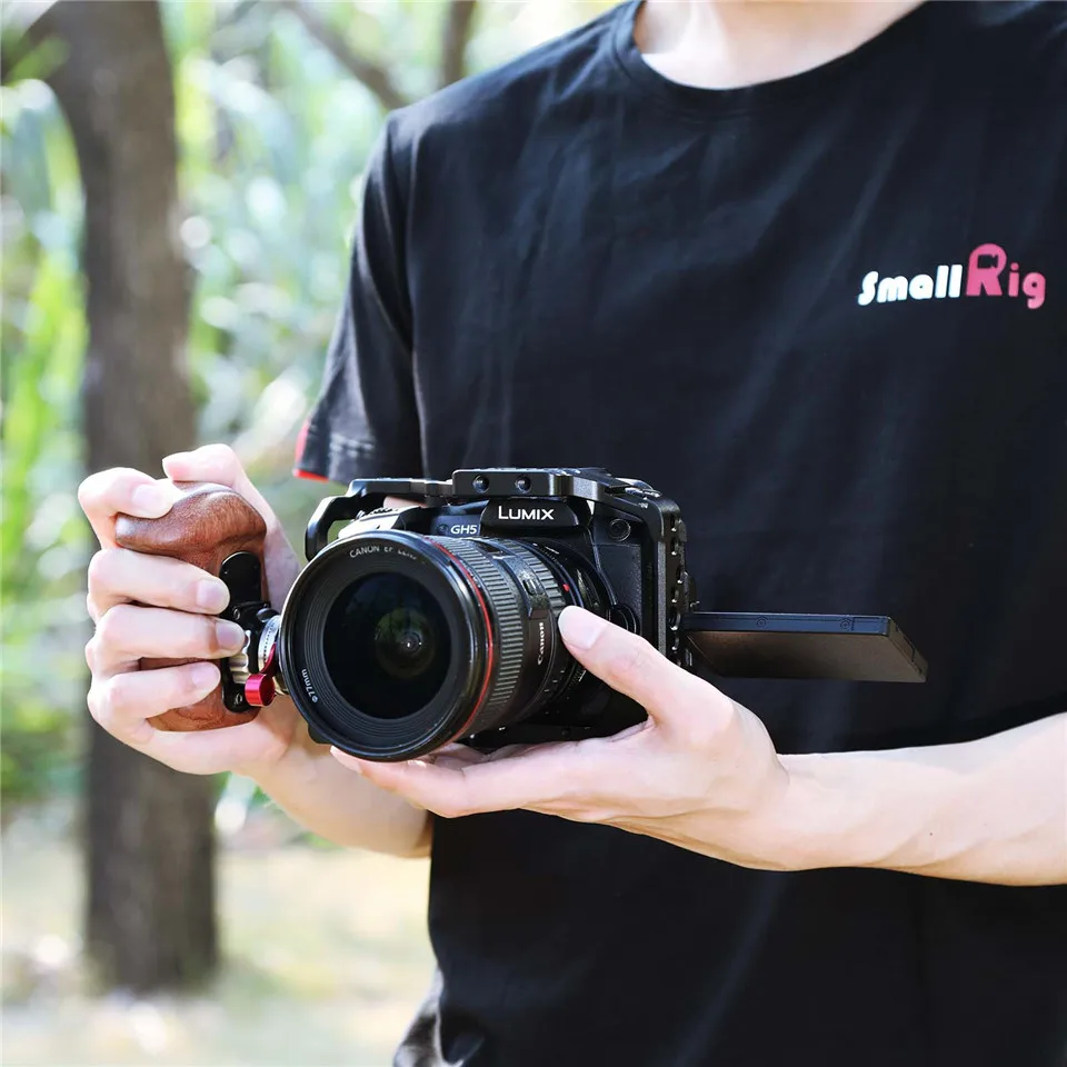 SmallRig правая сторона деревянная ручка+ натовское Крепление зажим с Arri Rosette-2117