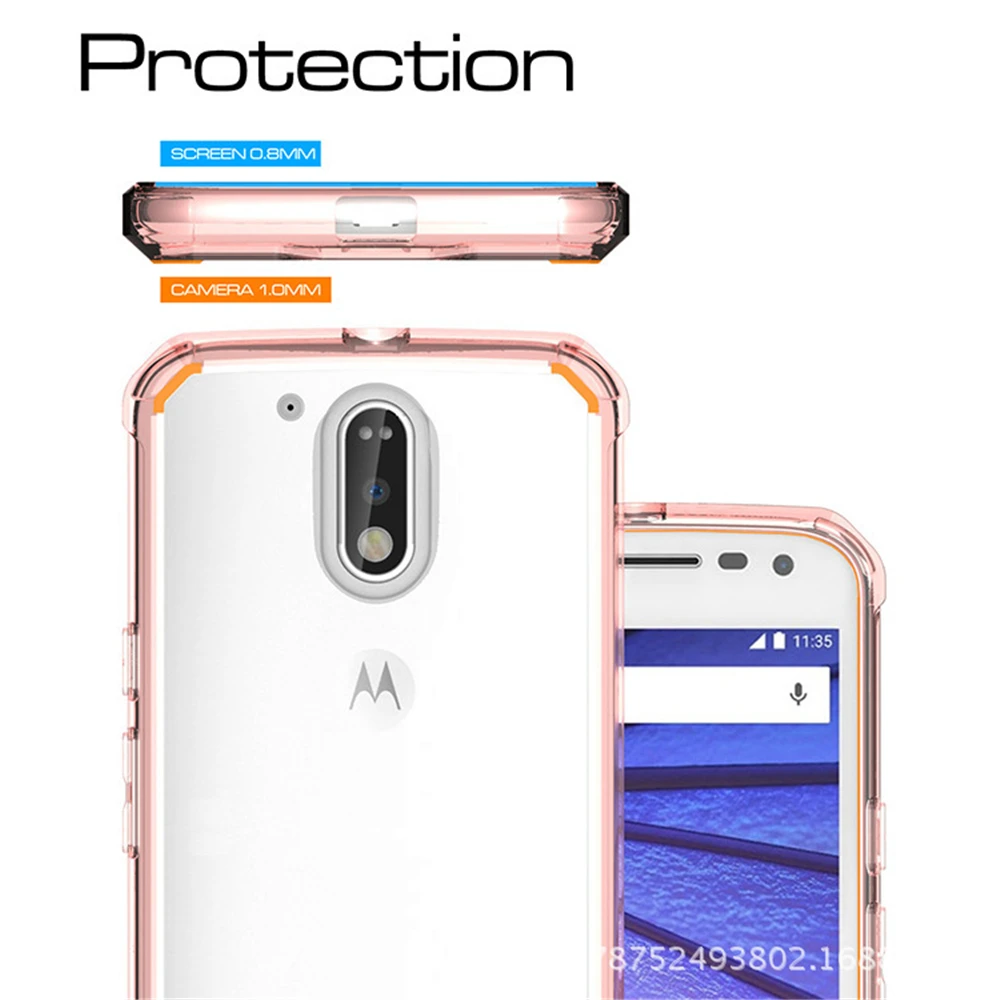 Прозрачный телефон чехлы для Motorola Moto G4 плюс 5 дюйм(ов) антидетонационных