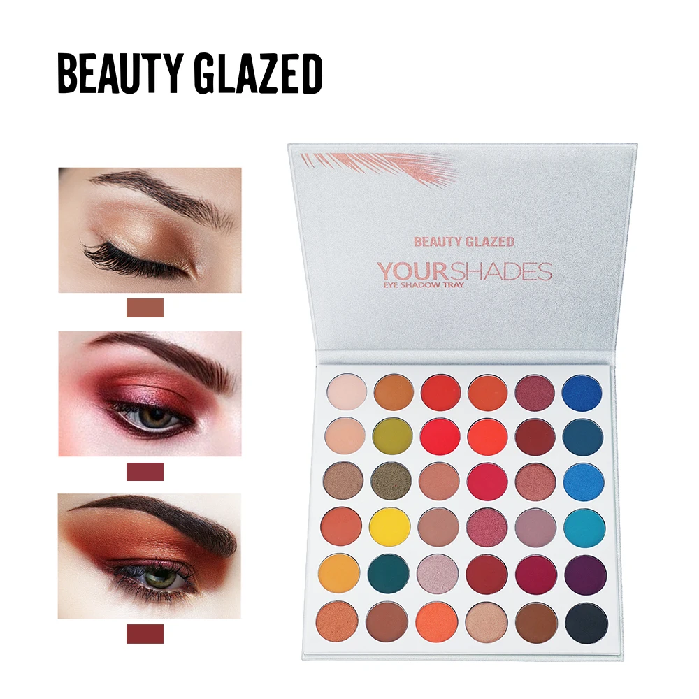 Beauty Glazed 36 цветов тени для век Палетка хайлайтер мерцающий пигмент макияжа